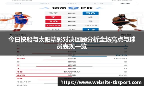 今日快船与太阳精彩对决回顾分析全场亮点与球员表现一览